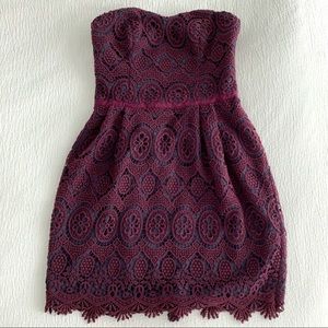 Club Monaco Strapless Lace Dress